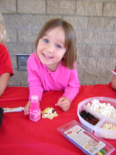 "Look at the cookie I made!"